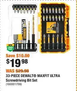 Home Depot 33-PIECE DEWALT MAXFIT ULTRA Screwdriving Bit Set offer