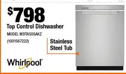 Home Depot Top Control Dishwasher offer