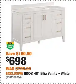 Home Depot EXCLUSIVE HDC 48 Ellia Vanity • White offer