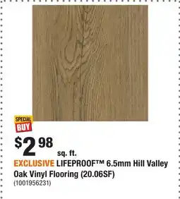 Home Depot EXCLUSIVE LIFEPROOF 6.5mm Hill Valley Oak Vinyl Flooring (20.06SF) offer