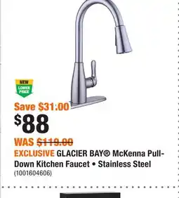Home Depot EXCLUSIVE GLACIER BAY McKenna Pull-Down Kitchen Faucet • Stainless Steel offer
