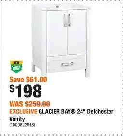 Home Depot EXCLUSIVE GLACIER BAY 24 Delchester Vanity offer