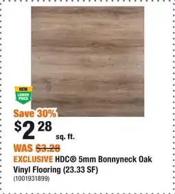 Home Depot EXCLUSIVE HDC 5mm Bonnyneck Oak Vinyl Flooring (23.33 SF) offer