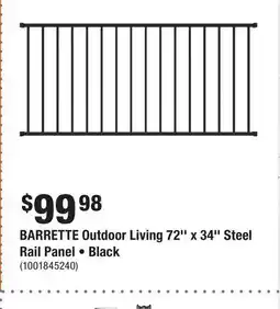Home Depot BARRETTE Outdoor Living 72'' x 34'' Steel Rail Panel • Black offer