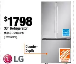 Home Depot 33 Refrigerator offer