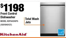 Home Depot Front Control Dishwasher offer