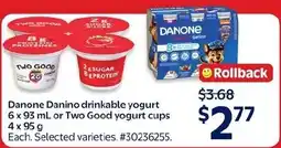 Walmart Danone Danino drinkable yogurt offer