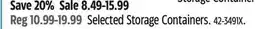 Canadian Tire Selected Storage Containers offer