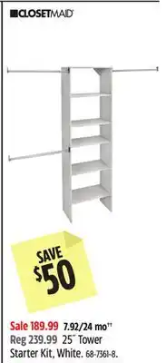 Canadian Tire CLOSETMAID 25˝ Tower Starter Kit offer