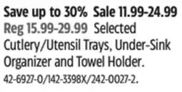 Canadian Tire Kamenstein Utensil Trays, Under-Sink Organizer and Towel Holder offer