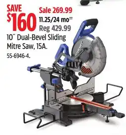 Canadian Tire Mastercraft 10˝ Dual-Bevel Sliding Mitre Saw, 15A offer