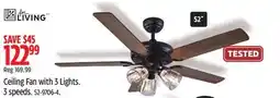 Canadian Tire For Living Ceiling Fan with 3 Lights offer