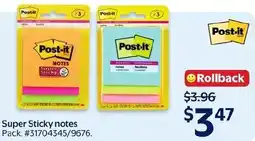 Walmart Post-it super sticky notes offer