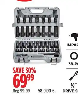 Canadian Tire MAXIMUM IMPACT 38-PC 1/2 DRIVE SET offer