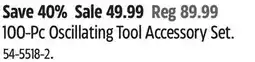 Canadian Tire Mastercraft 100-Pc Oscillating Tool Accessory Set offer
