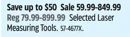 Canadian Tire Bosch Selected Laser Measuring Tools offer