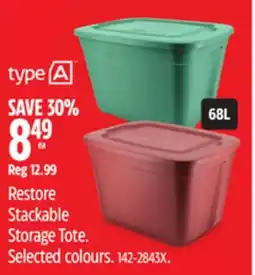 Canadian Tire TYPE A Restore Stackable Storage Tote offer