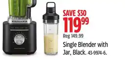 Canadian Tire KitchenAid Single Blender with Jar, Black offer