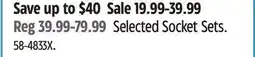 Canadian Tire Selected Mastercraft Socket Sets offer