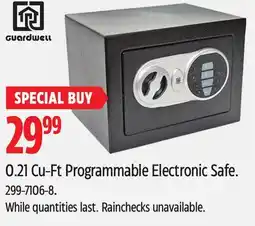 Canadian Tire GUARDWELL 0.21 Cu-Ft Programmable Electronic Safe offer