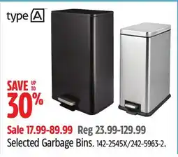 Canadian Tire Selected Garbage Bins offer