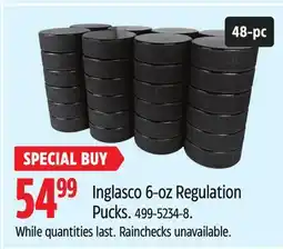 Canadian Tire Inglasco 6-oz Regulation Pucks offer