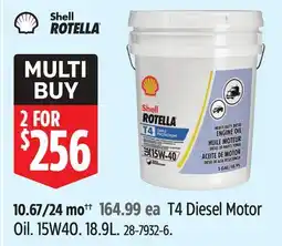 Canadian Tire Shell T4 Diesel Motor Oil offer
