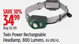 Canadian Tire POLICE SECURITY Twin Power Rechargeable Headlamp, 800 Lumens offer