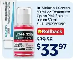 Walmart Dr. Melaxin Cemenrete Cyano Pink Spicule serum offer