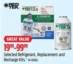 Canadian Tire RED TEK Selected Refrigerant, Replacement and Recharge Kits.† offer