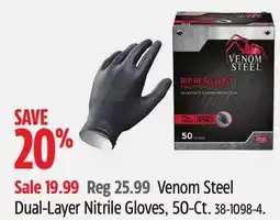 Canadian Tire Venom Steel Dual-Layer Nitrile Gloves offer
