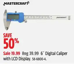 Canadian Tire MASTERCRAFT 6˝ Digital Caliper with LCD Display offer