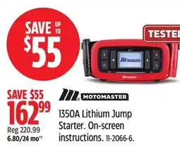 Canadian Tire MOTOMASTER 1350A Lithium Jump Starter offer