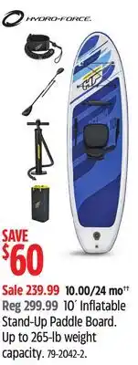 Canadian Tire Hydro-Force 10' Inflatable Stand-Up Paddle Board offer