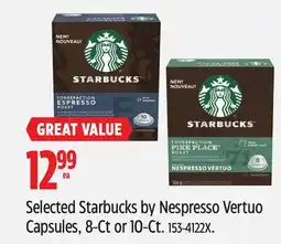 Canadian Tire Selected Starbucks by Nespresso Vertuo Capsules, 8-Ct or 10-Ct offer