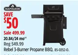 Canadian Tire Napoleon Rebel 3-Burner Propane BBQ offer
