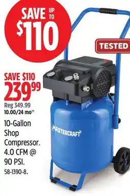 Canadian Tire MASTERCRAFT 10-Gallon Shop Compressor offer