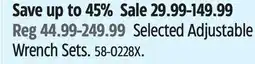 Canadian Tire Selected Maximum Adjustable Wrench Sets offer