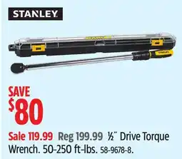 Canadian Tire STANLEY ½ Drive Torque Wrench offer