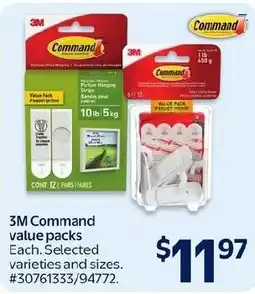 Walmart 3M Command value packs offer