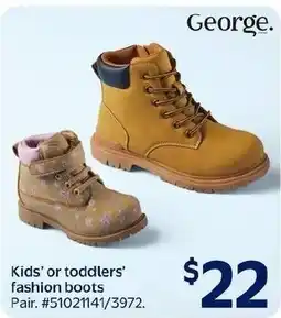 Walmart George kids' or toddlers' fashion boots offer