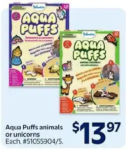 Walmart Aqua Puffs animals or unicorns offer