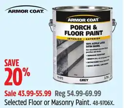 Canadian Tire Selected Armor Coat Floor or Masonry Paint offer