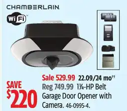 Canadian Tire CHAMBERLAIN Garage Door Opener with Camera offer