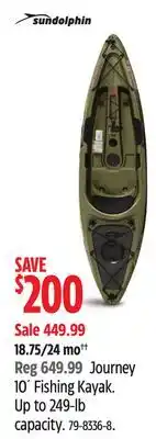 Canadian Tire Sundolphin Journey 10' Fishing Kayak offer