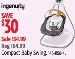 Canadian Tire Compact Baby Swing offer