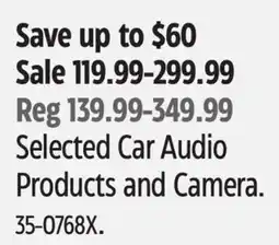 Canadian Tire Selected Car Audio Products and Camera offer