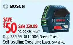 Canadian Tire GLL 100G Green Cross Self-Levelling Cross-Line Laser offer
