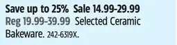 Canadian Tire Selected Ceramic Bakeware offer