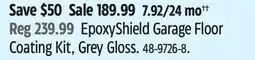 Canadian Tire EpoxyShield Garage Floor Coating Kit, Grey Gloss offer